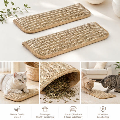 Natural Catnip Scratcher Pad – Keeps Cats Busy & Claws Healthy
