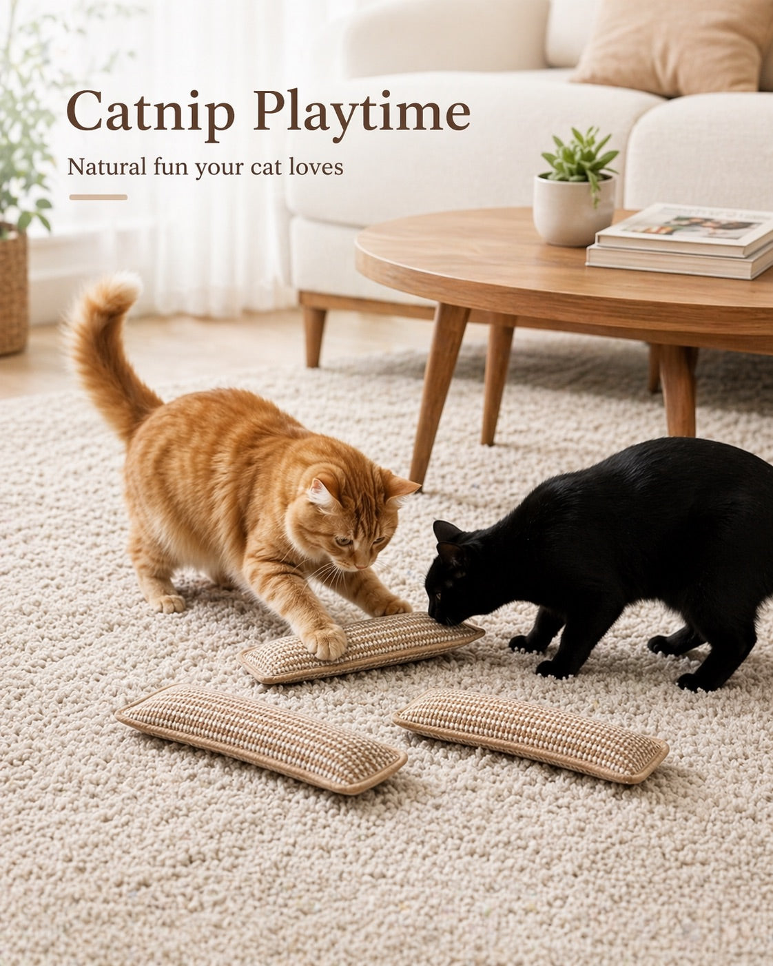 Natural Catnip Scratcher Pad – Keeps Cats Busy & Claws Healthy