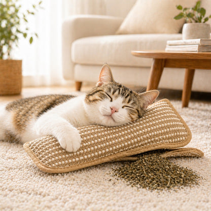Natural Catnip Scratcher Pad – Keeps Cats Busy & Claws Healthy