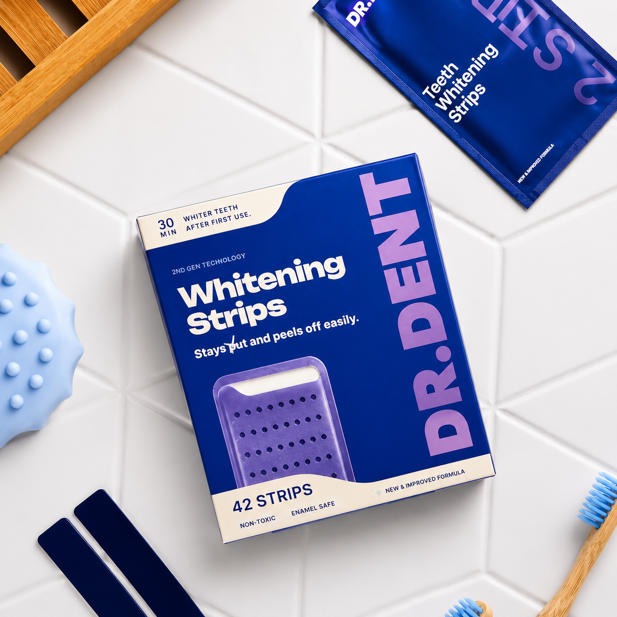 Dr. Dent Purple Teeth Whitening Strips – Advanced Stain Removal for a Brighter Smile