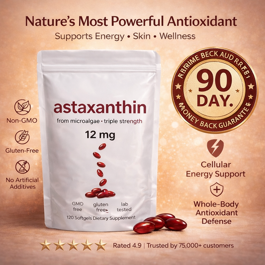 Astaxanthin 12mg Softgels – Powerful Antioxidant Support (120 Capsules)