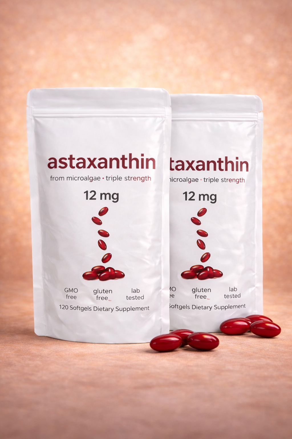 Astaxanthin 12mg Softgels – Powerful Antioxidant Support (120 Capsules)