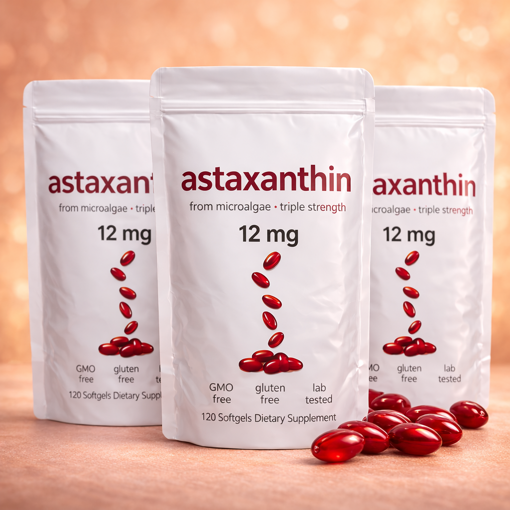 Astaxanthin 12mg Softgels – Powerful Antioxidant Support (120 Capsules)