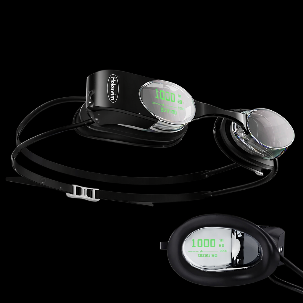 Smart Swim Goggles with Built-In Display – Track Every Move Underwater
